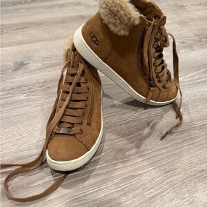 UGG Women's Tan Lace-Up Sneakers